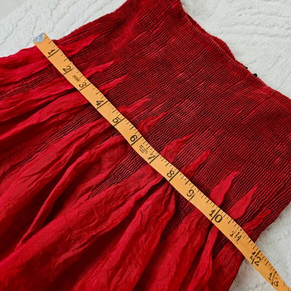 Lapis Anthropologie EUC Tube Dress Damask Pattern Maxi gown Strapless OS red - Picture 13 of 17